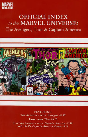 Official Index To The Marvel Universe Avengers Thor And Captain America #9 by Marvel Comics